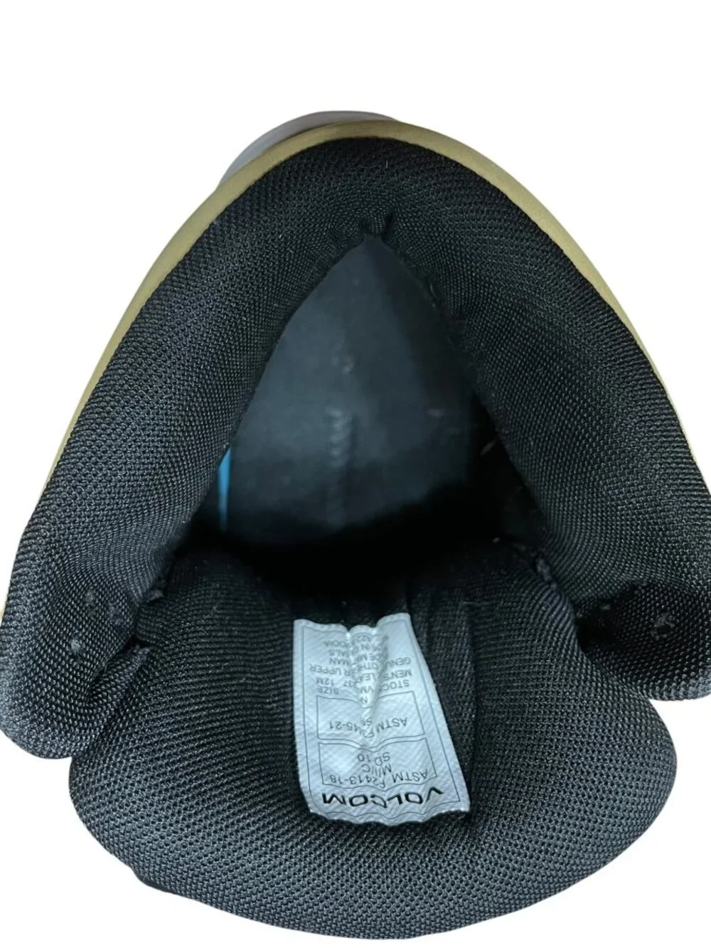 Volcom Mens Size 12 Black & Beige High-Top Shoes With Leather Upper